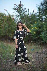 Vestido Floral Preto Infantil