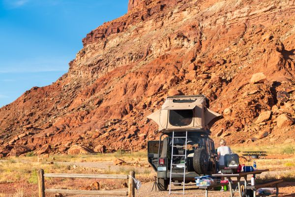 Camping adventure in Utah's red rock desert