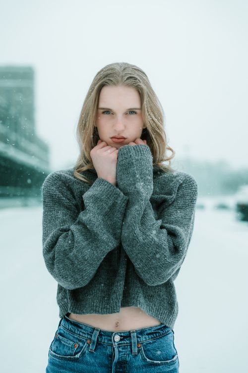 Woman in cozy weekend sweater