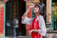 Young Woman in Traditional Dress Outdoors