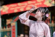 Young Woman in Traditional Dress Outdoors