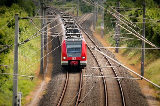 Free stock photo of rails, train, railway, power lines