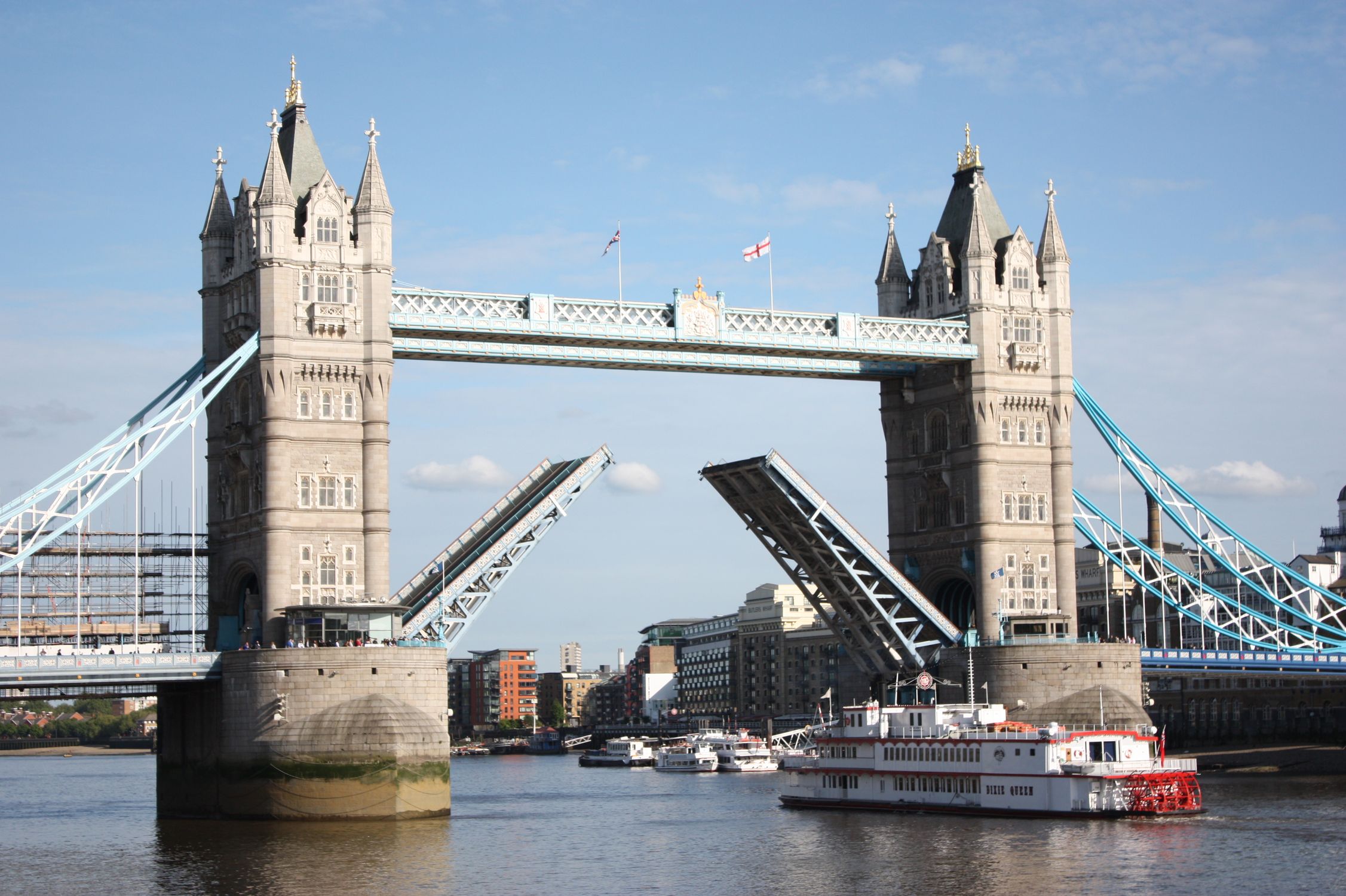 Iconic Tower Bridge with Raised Bascules · Free Stock Photo