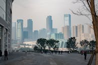 Modern Urban Skyline with Skyscrapers and Trees