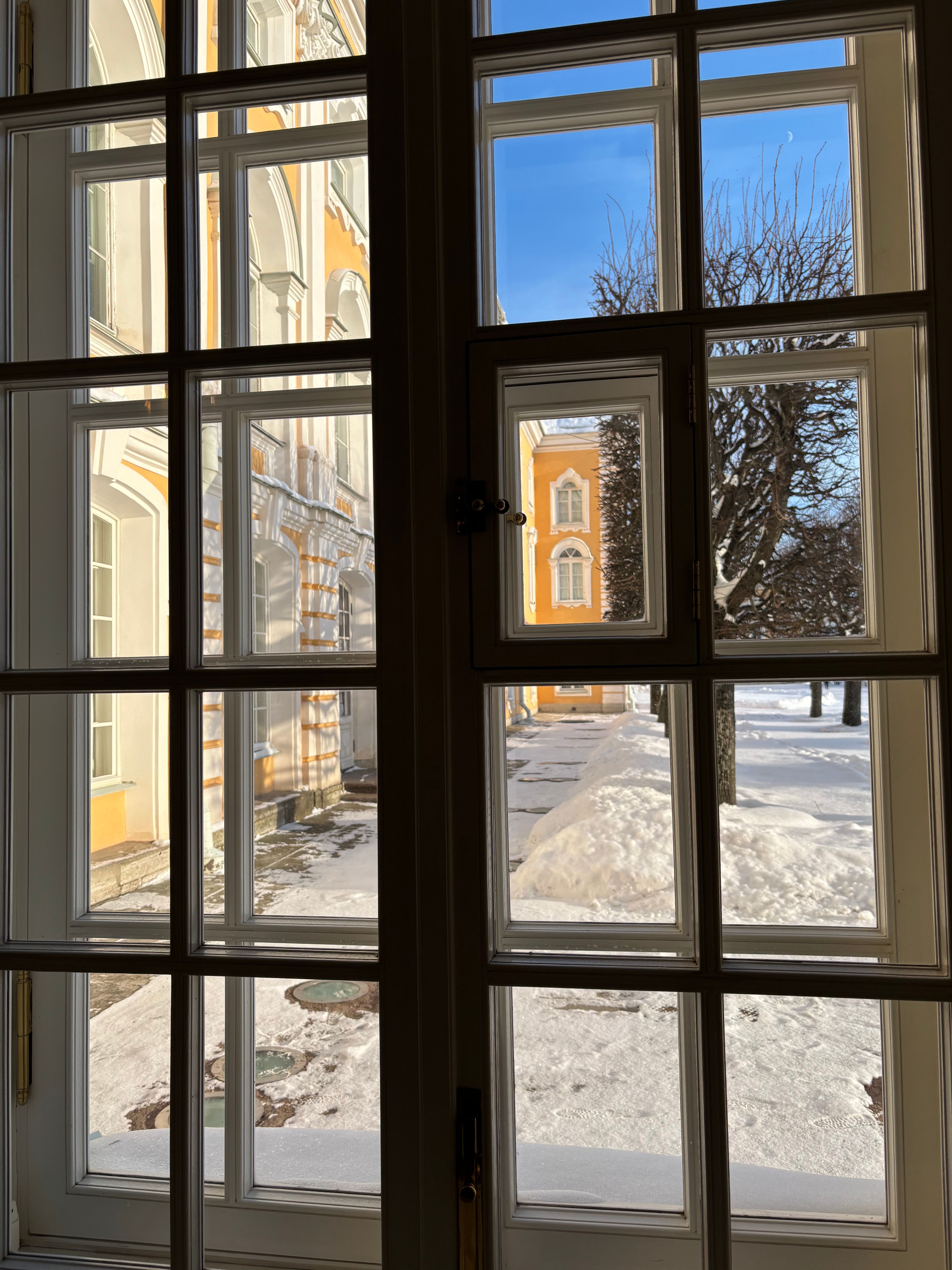Historic Building View Through Glass Window · Free Stock Photo