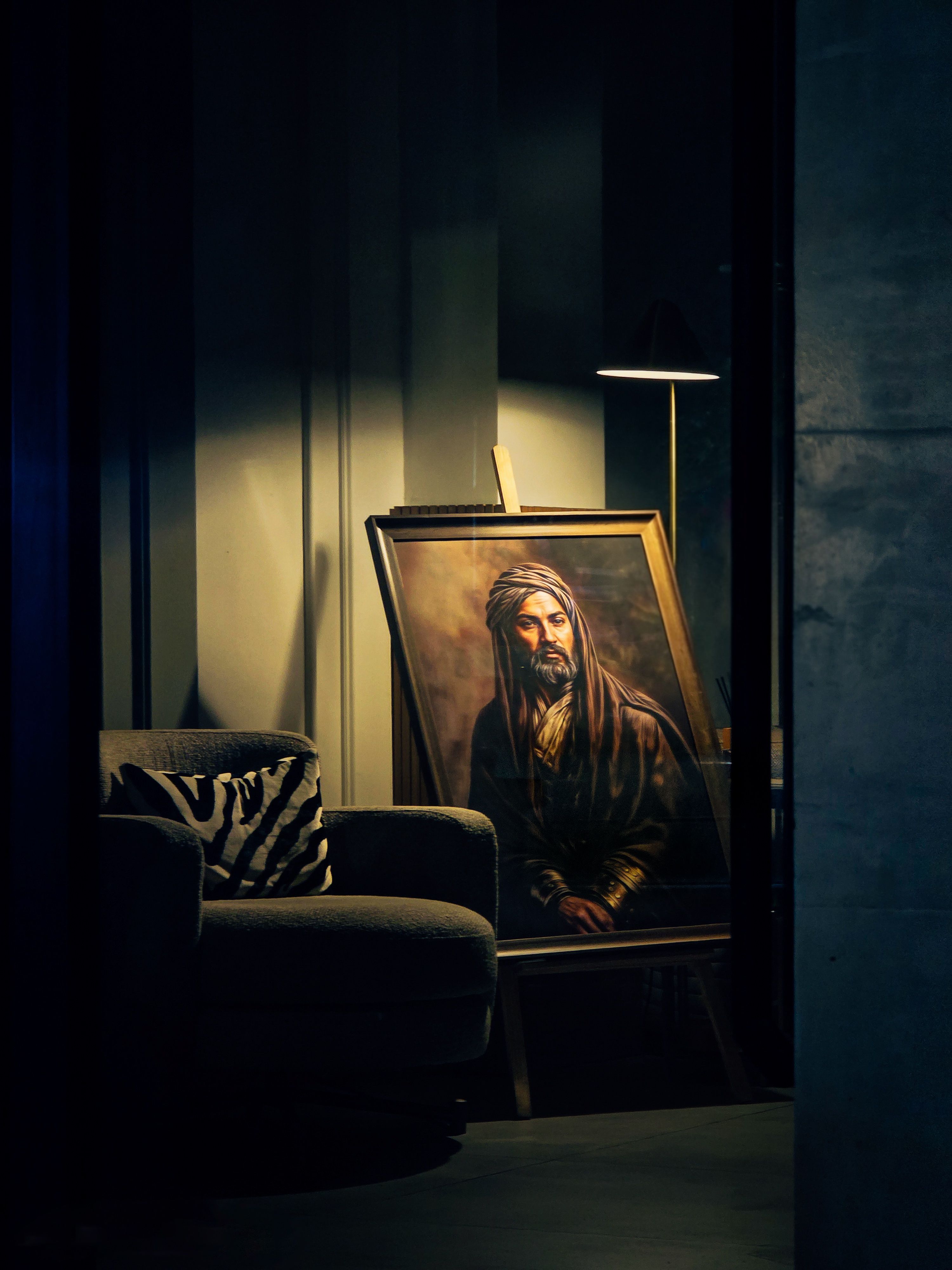 Portrait Painting in Elegant Indoor Setting · Free Stock Photo