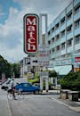 Urban Street Scene with Bicycle and Supermarket Sign