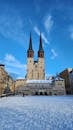 St. Mary's Church in Halle with Snowy Foreground
