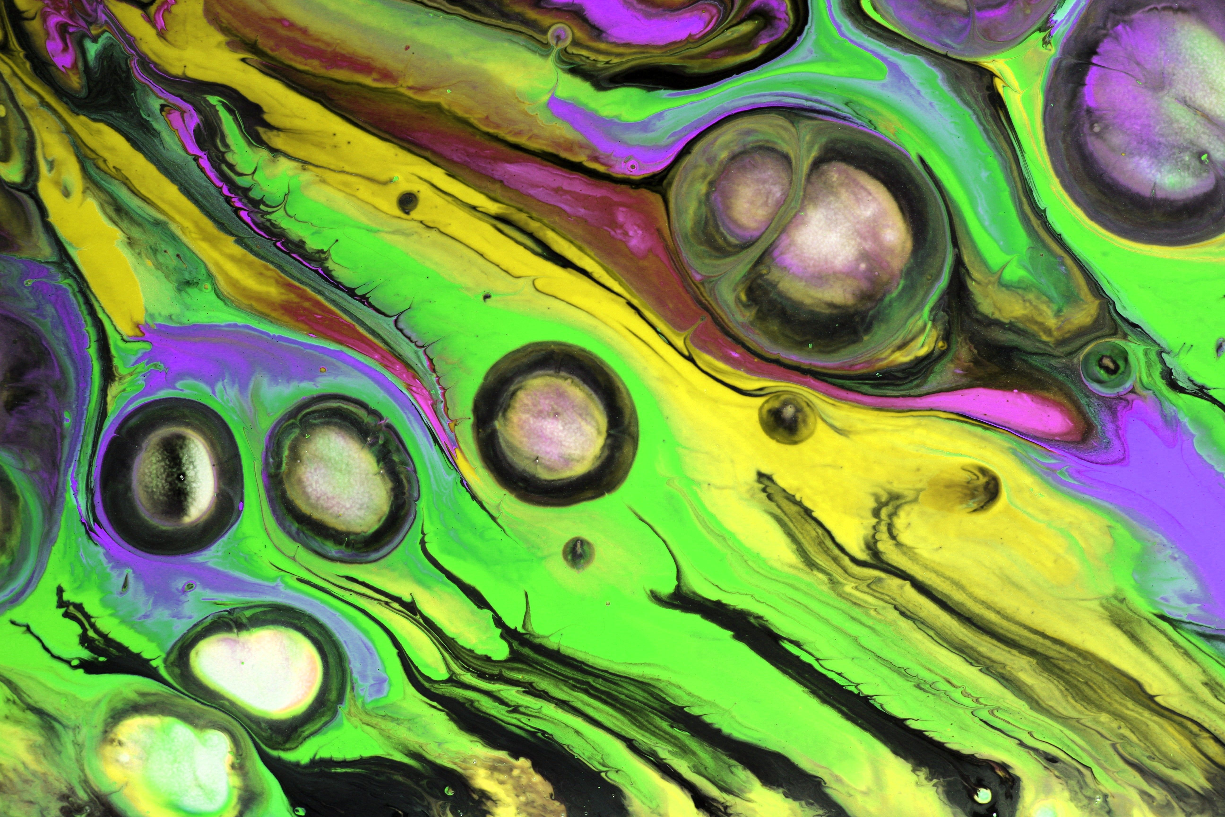 Vibrant Abstract Fluid Art with Circular Patterns · Free Stock Photo