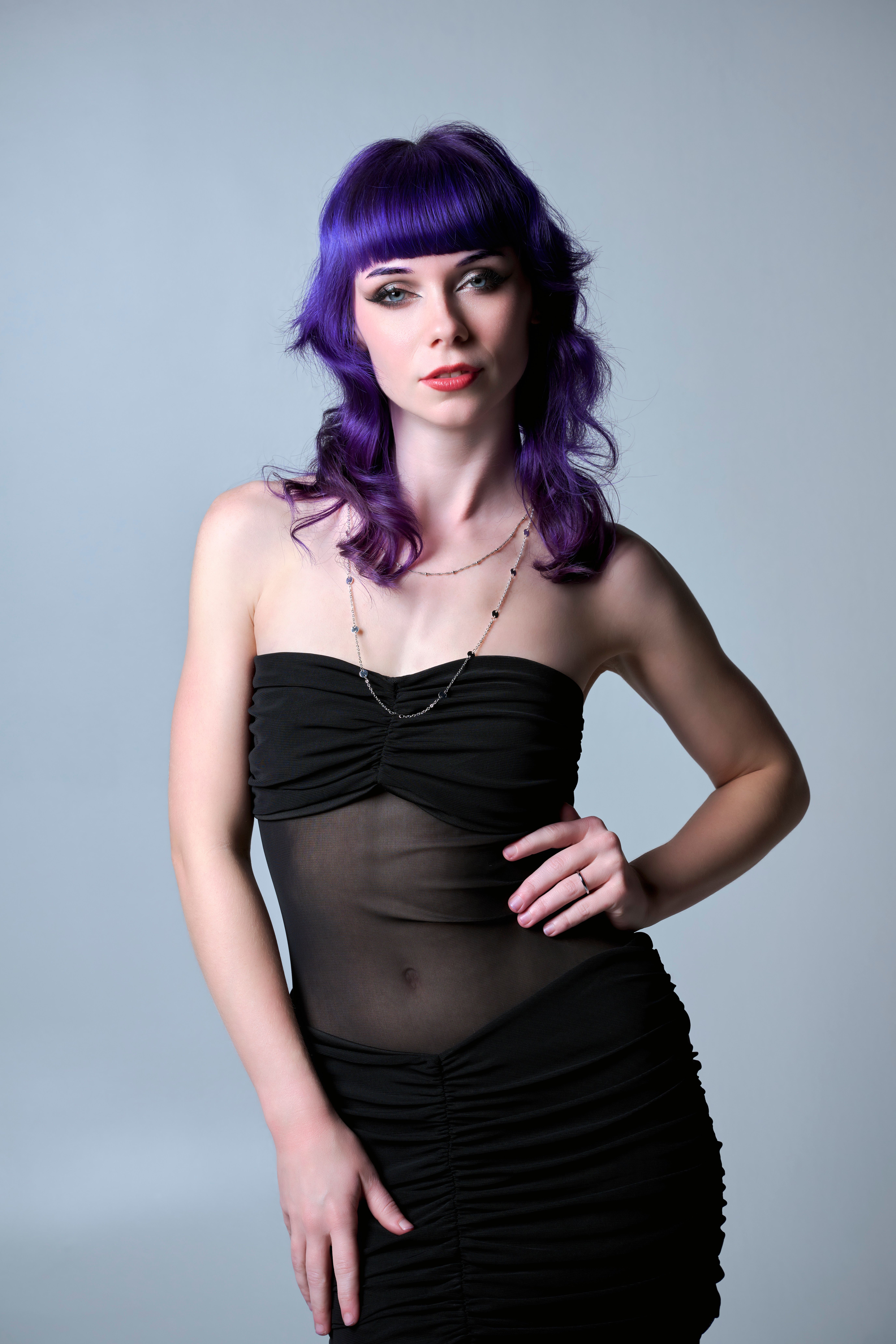 open lace back dress Blue/Purple Ombre Tulle Prom Dress, V Neck Lace Appliqued Pageant Dress,ARD2922