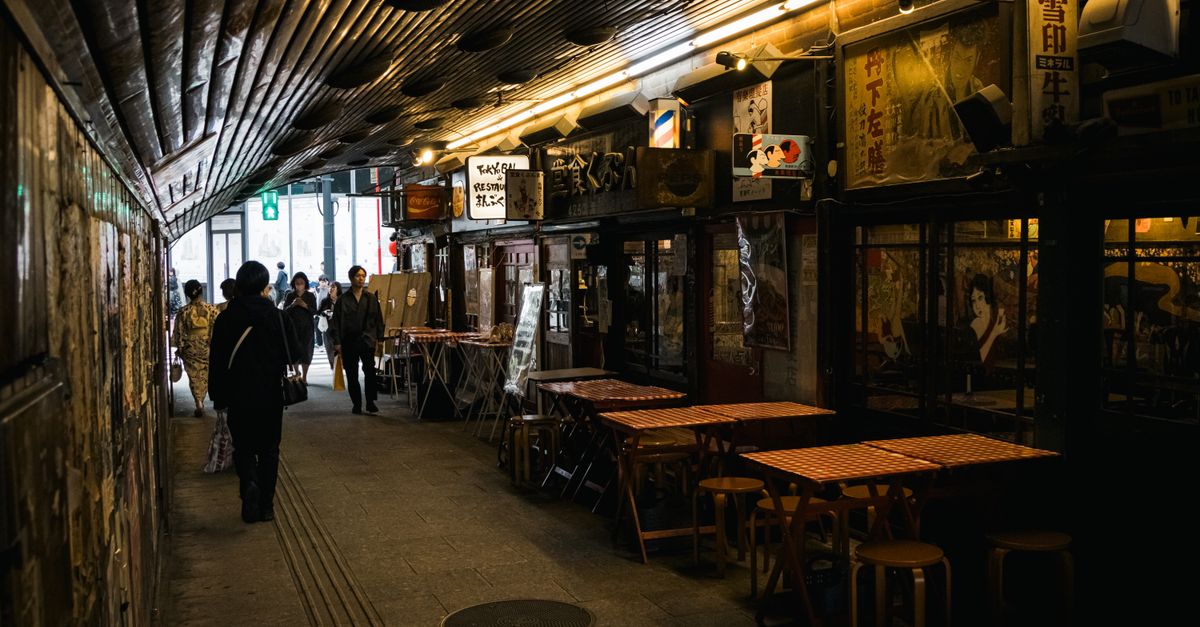 Shimokitazawa vintage clothing shops along a narrow street in Tokyo