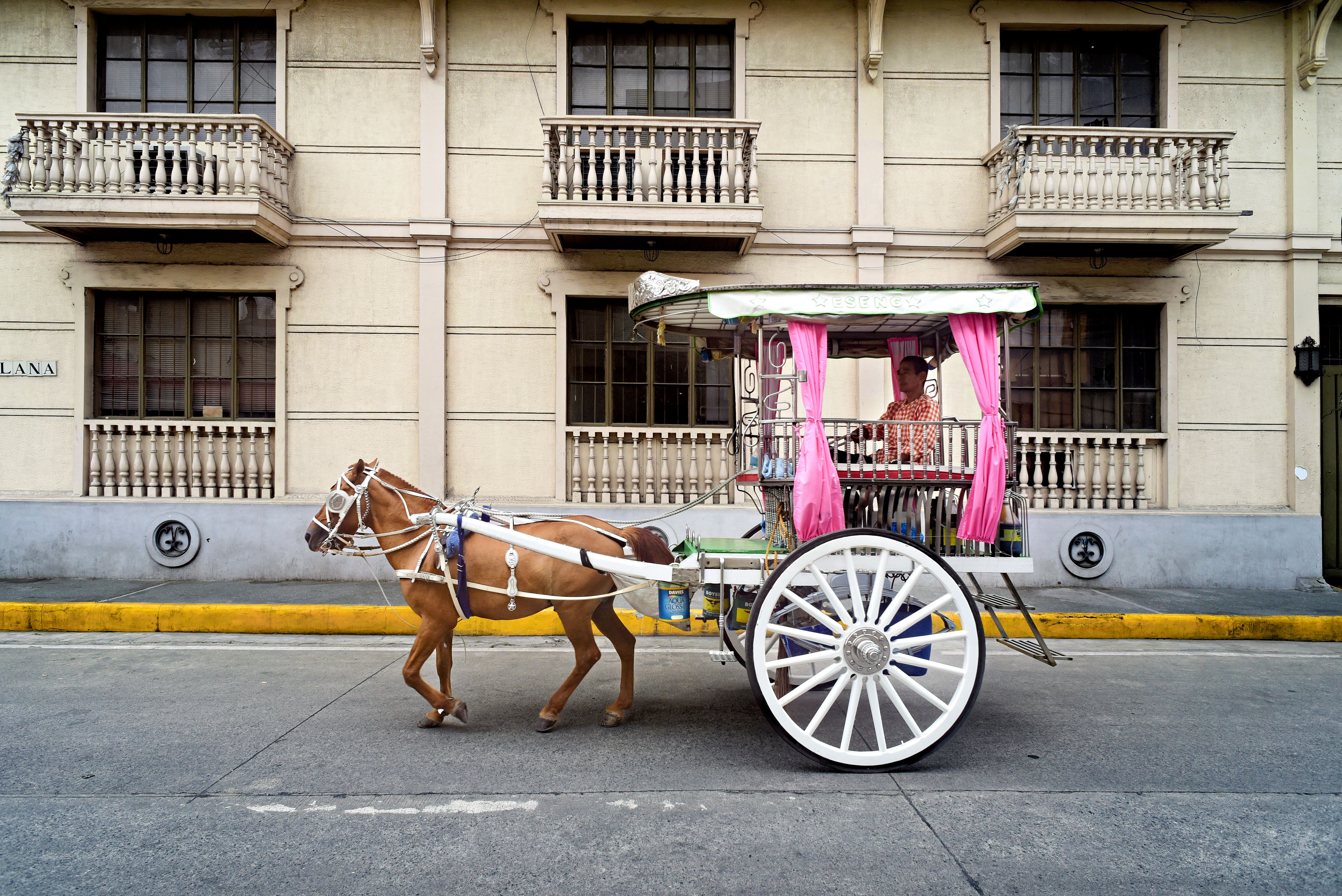 Traditional Horse-Drawn Carriage in Manila Street Scene · Free Stock Photo