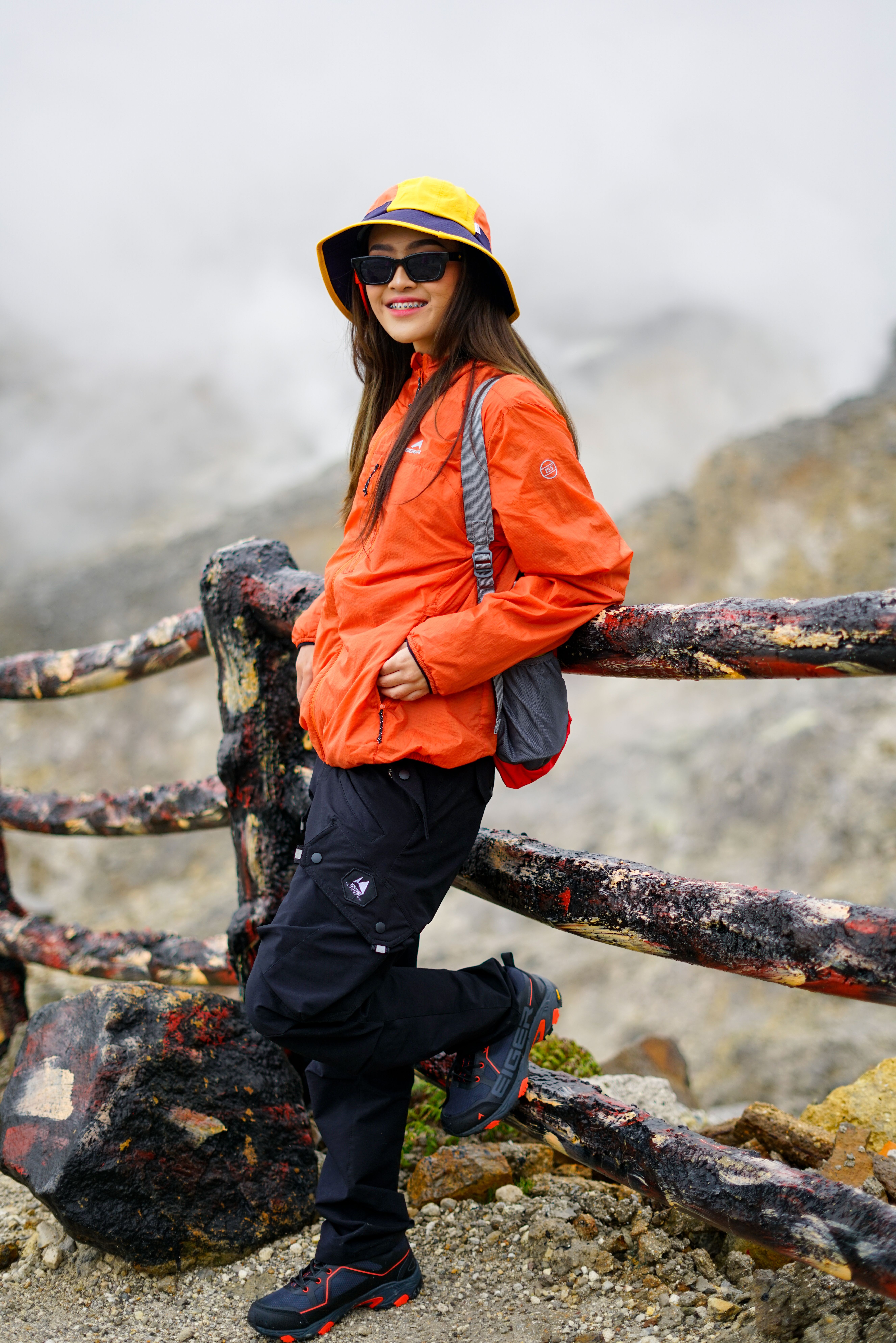 Adventurous Woman Hiking in West Java Mountains · Free Stock Photo