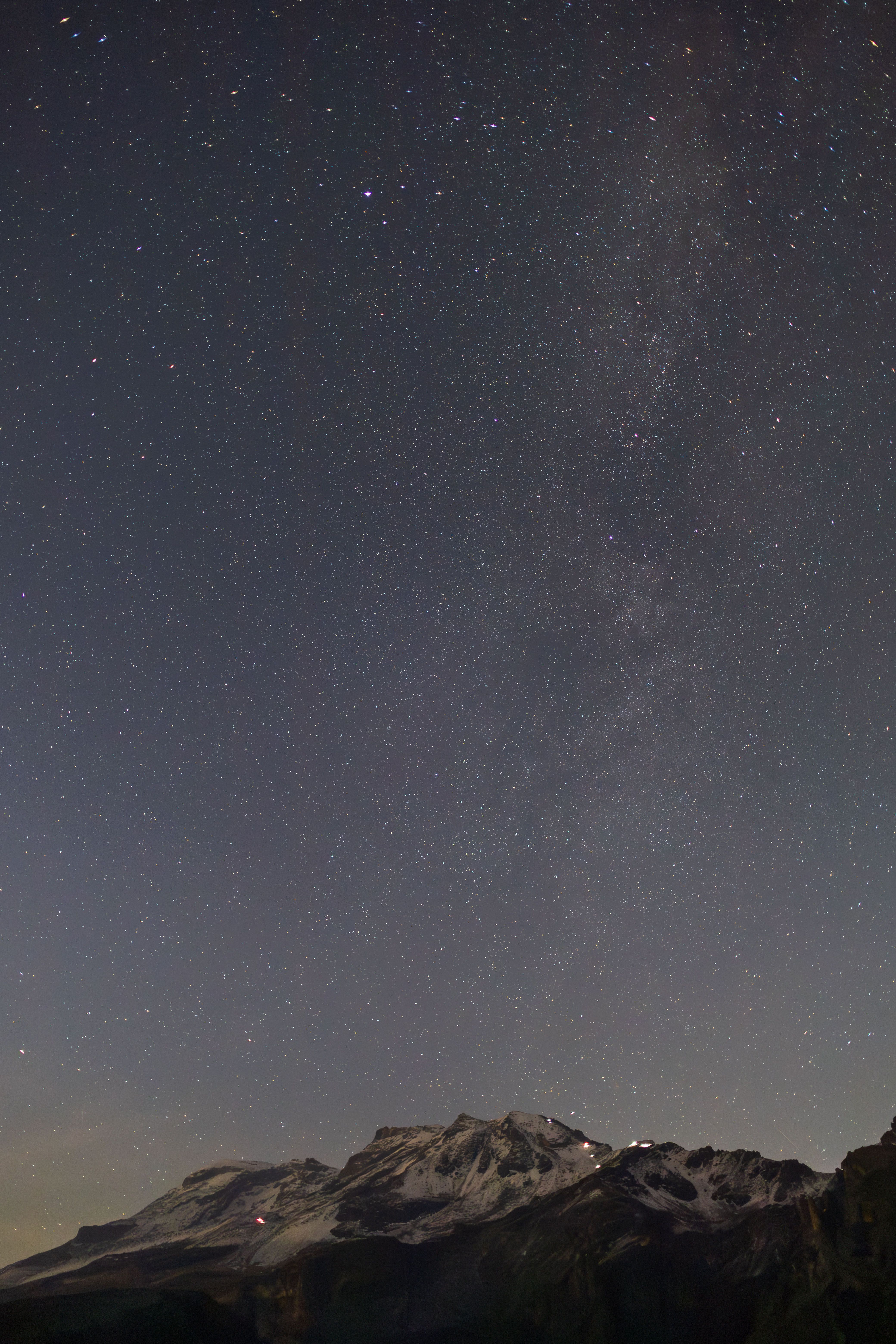 Starry Night Sky Over Mountain Range · Free Stock Photo