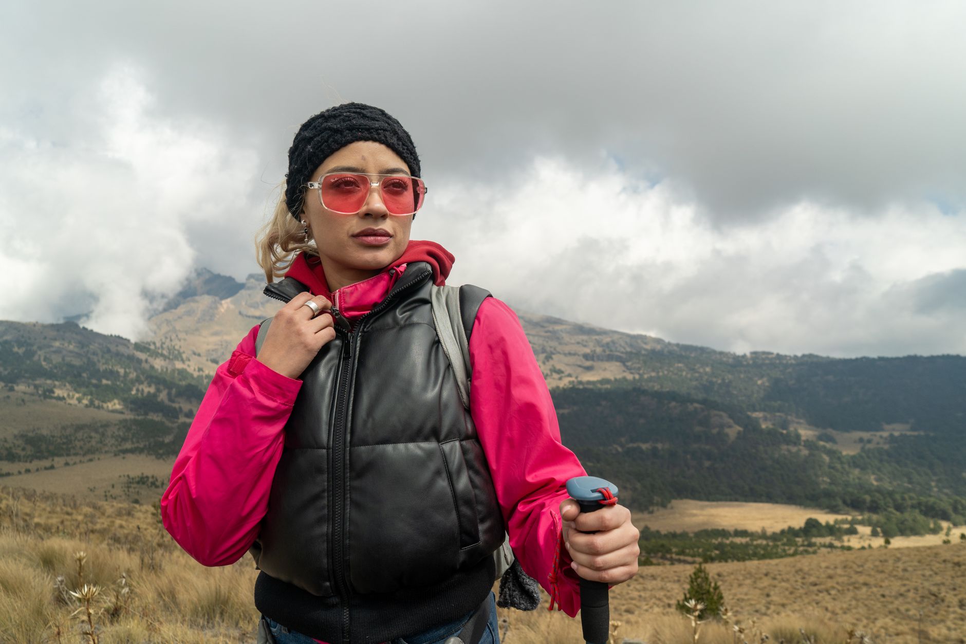 hiker sweating mountain trail