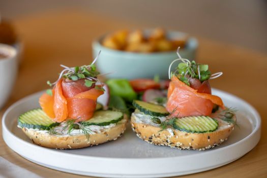 Breakfast — Smoked Salmon Bagel