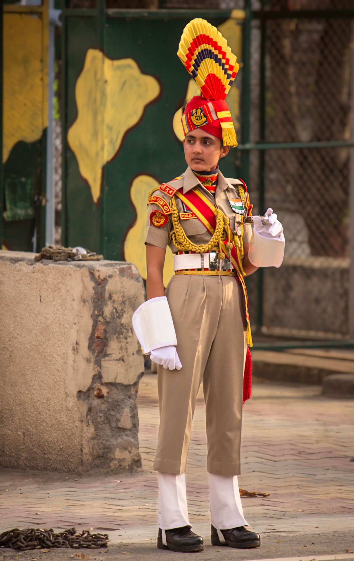 Ceremonial guard duty, part of discipline training at Sainik School Mandsaur