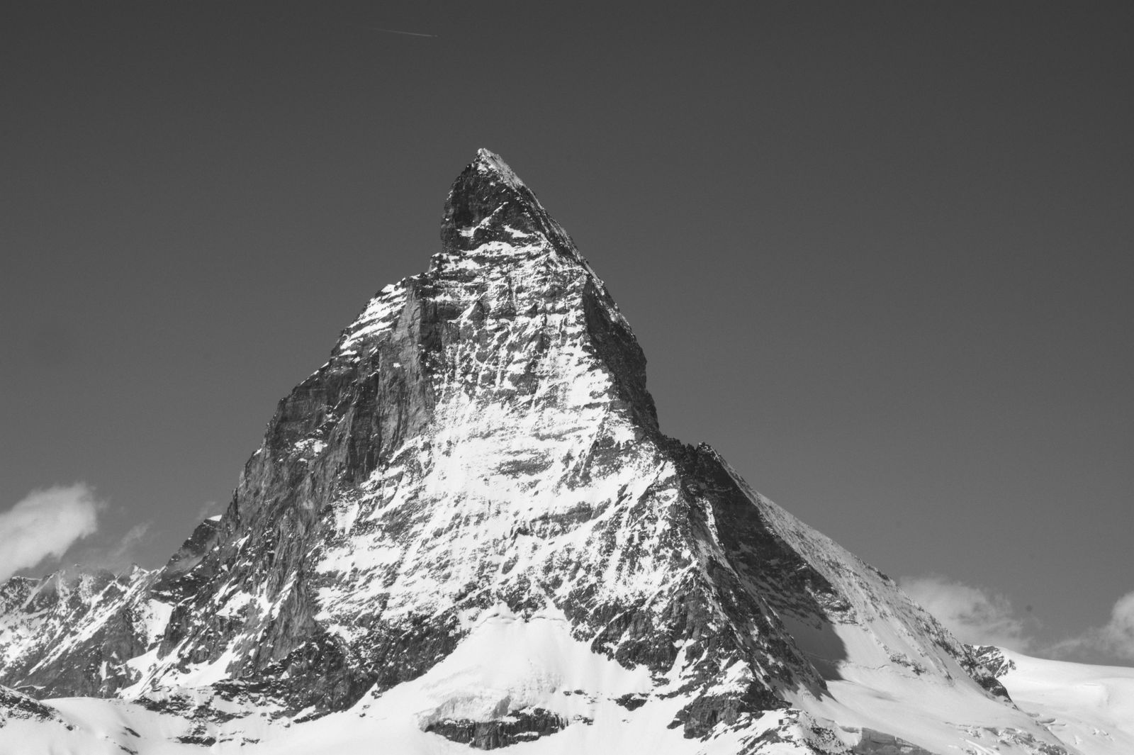 Matterhorn, Swiss Alps, black and white