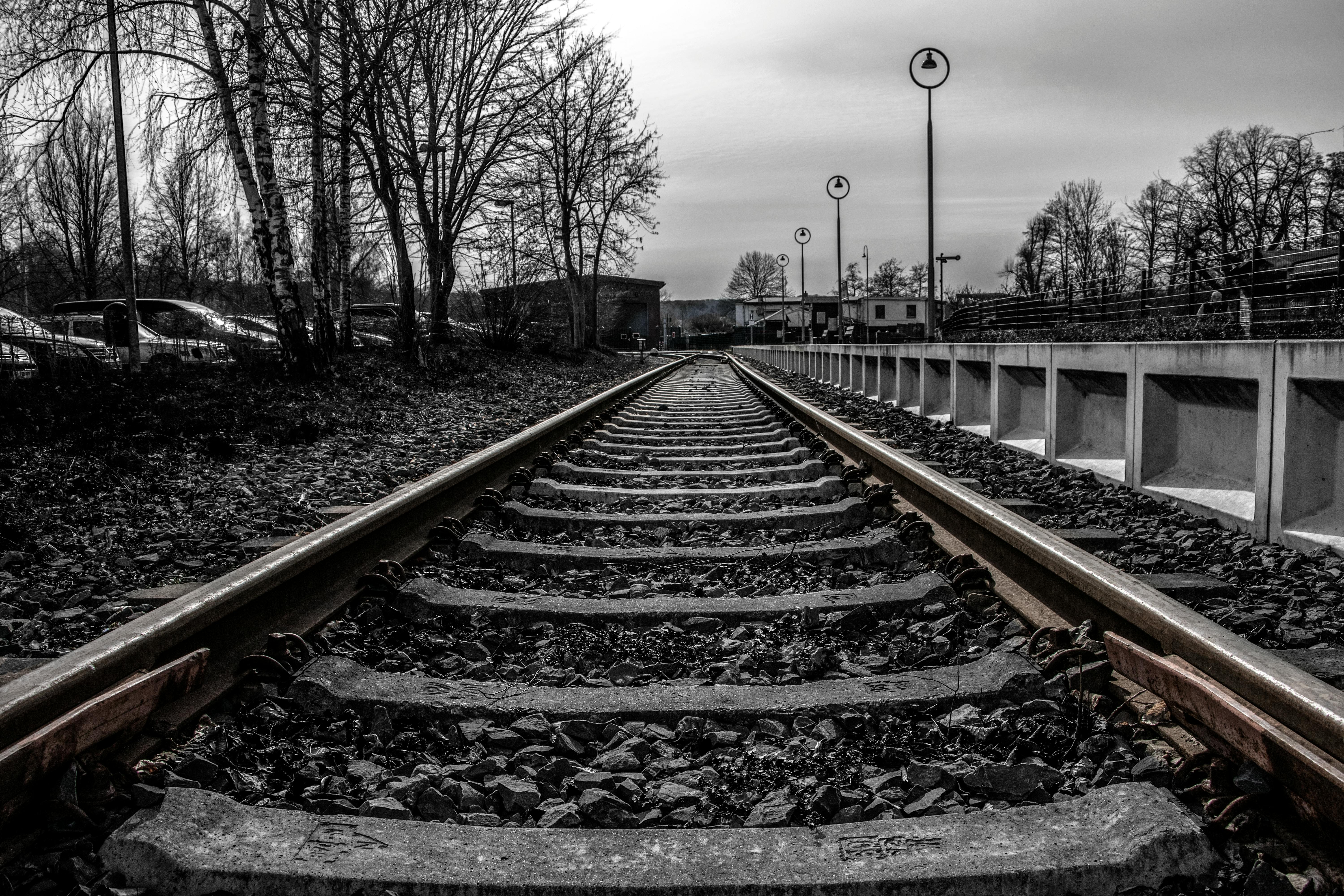 Shallow Focus Photography of Railway during Sunset · Free Stock Photo