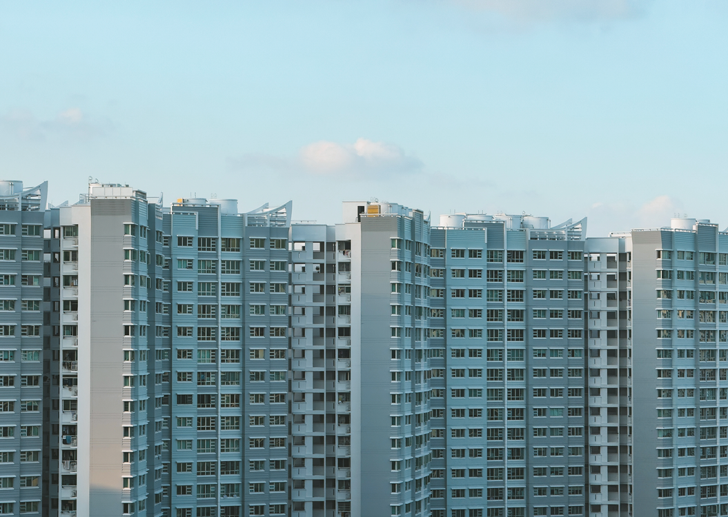 High Rise Building Dormitory Modern High-Rise Apartment Buildings with Blue Sky · Free Stock Photo