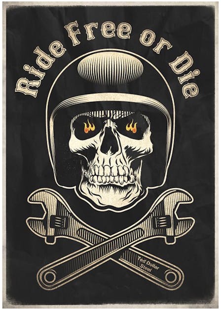 Free stock photo of biker, skull, wrench