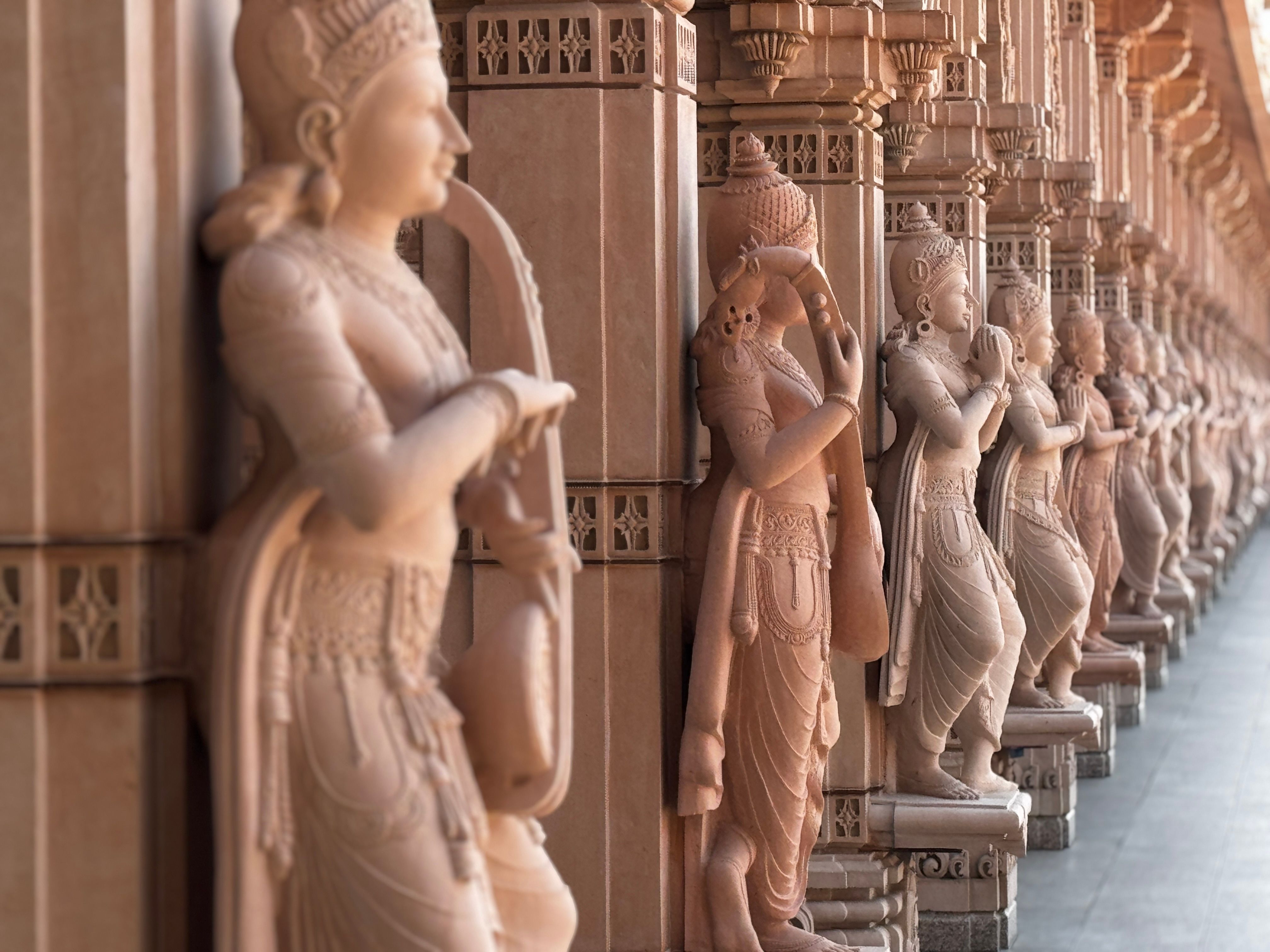 Intricate Stone Statues in Robbinsville Temple · Free Stock Photo