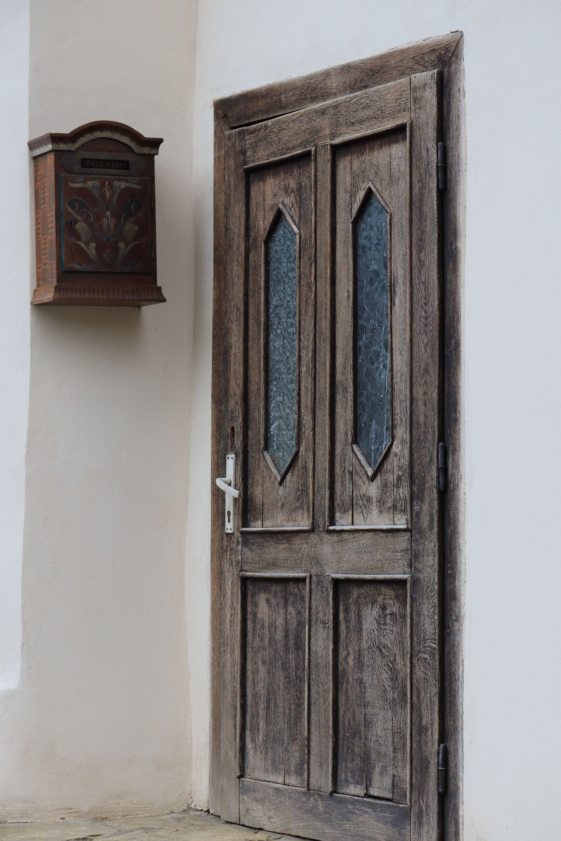 Traditional wooden doorway in Sighișoara.