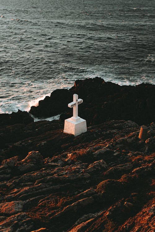 Základová fotografie zdarma na téma kameny, kříž, moře