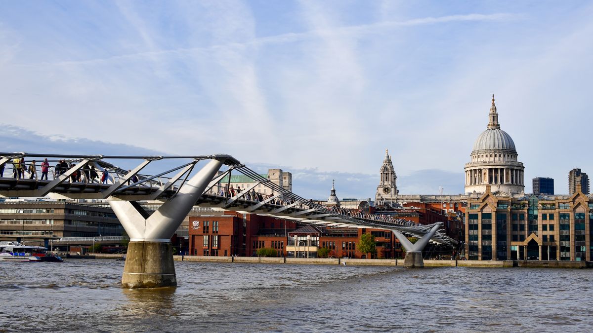 Millennium Bridge and St Paul's Cathedral, London