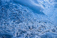 冬季复杂冰面图案的详细视图