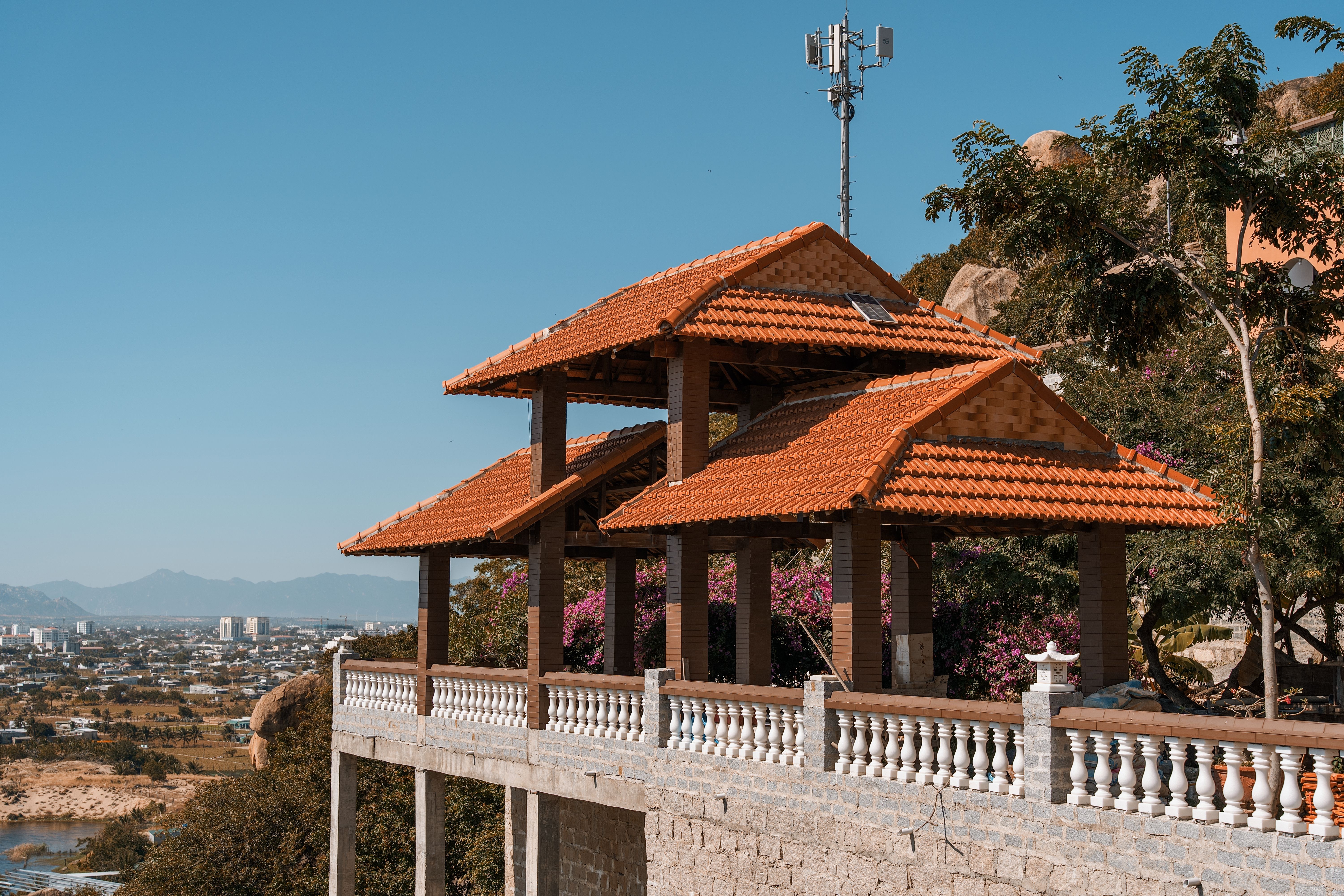 Traditional Pavilion Overlooking Cityscape · Free Stock Photo