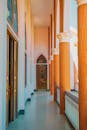 Elegant Architectural Corridor with Arched Doorway
