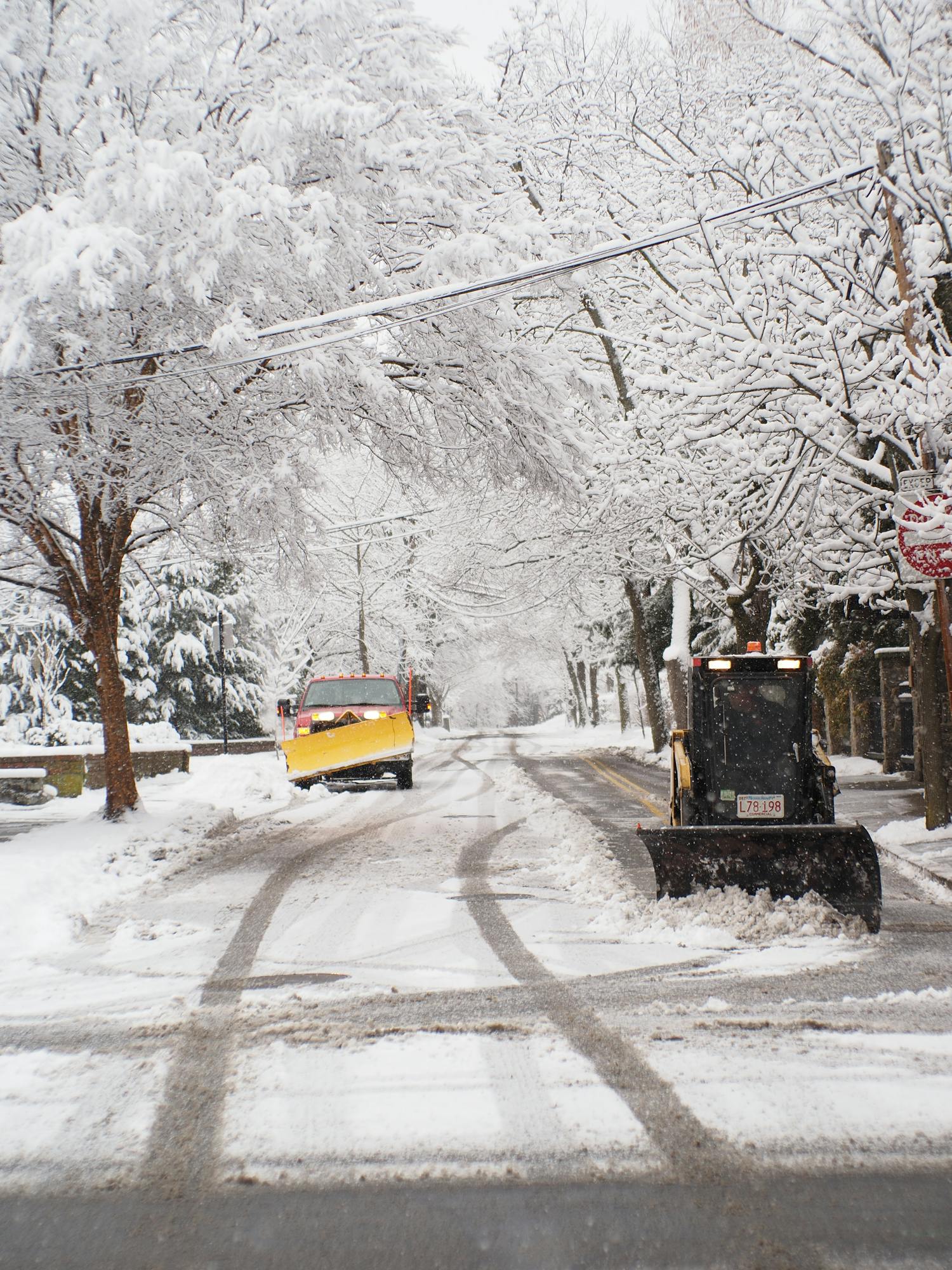 Snow removal truck in Boston