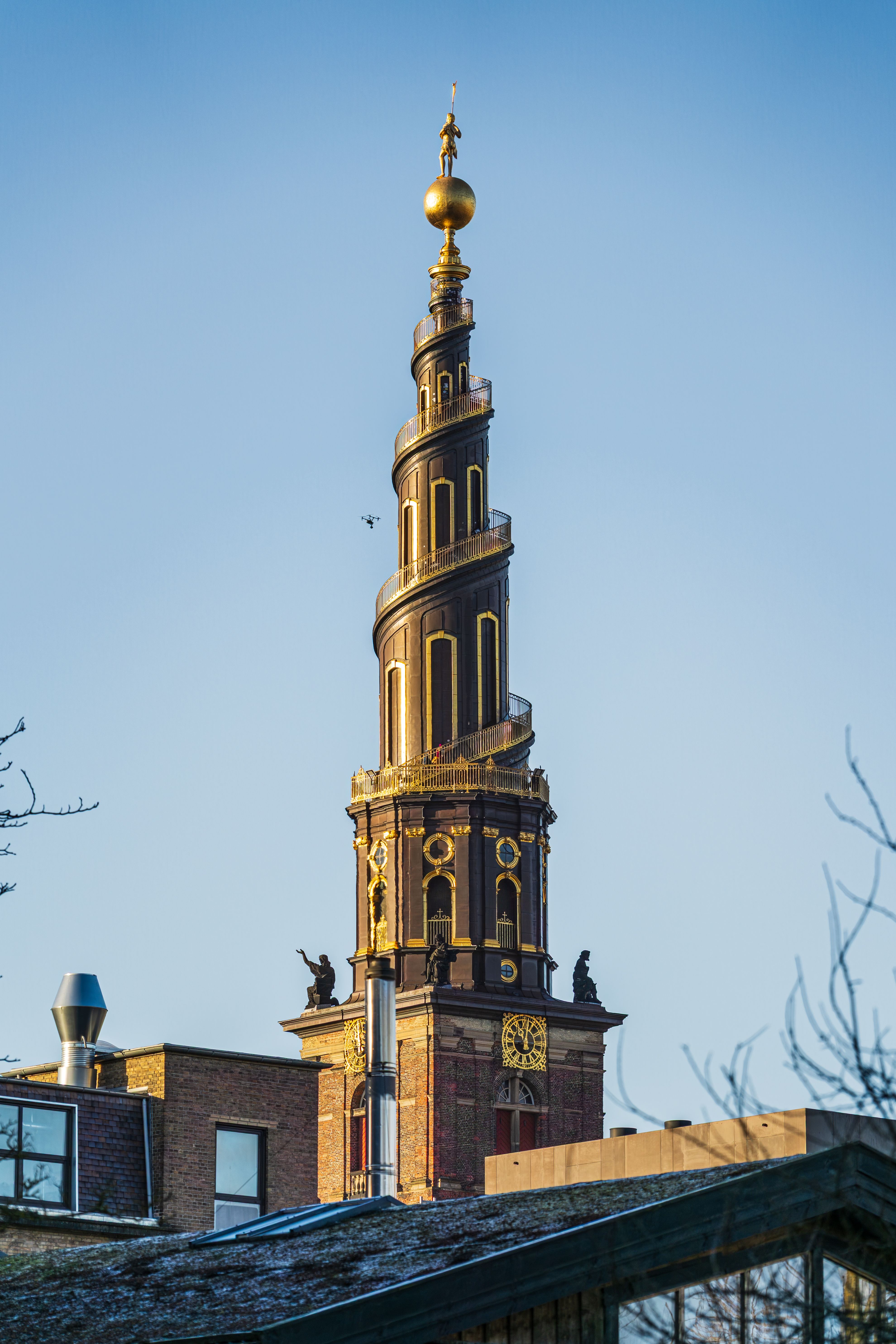 Iconic Helix Spire of Church of Our Saviour, Copenhagen · Free Stock Photo