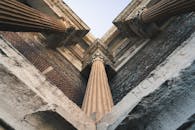 Ancient Columns of Historic Building