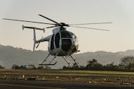 Helicopter Takeoff at Sunset in El Salvador