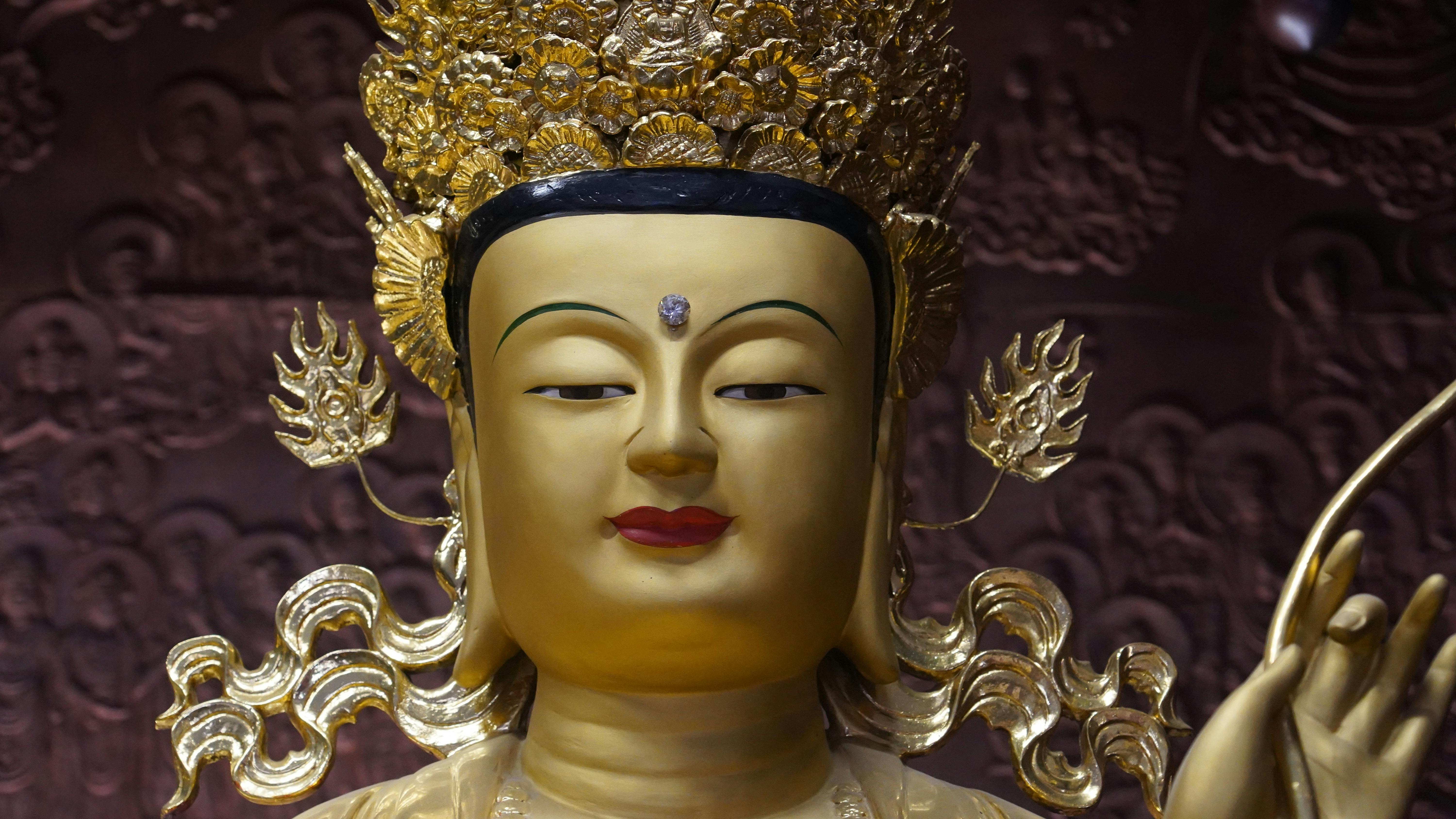 23-metre stone Mireuk Buddha statue at Bongeunsa temple Seoul