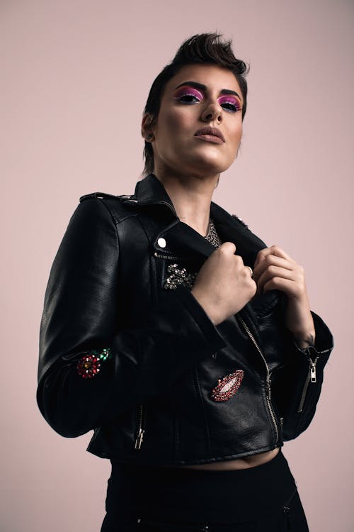 Free Woman in Black Leather Jacket Stock Photo