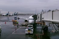 Passenger Airplane at SeaTac Airport Terminal