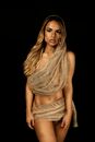 Woman Covered with Gold Textile