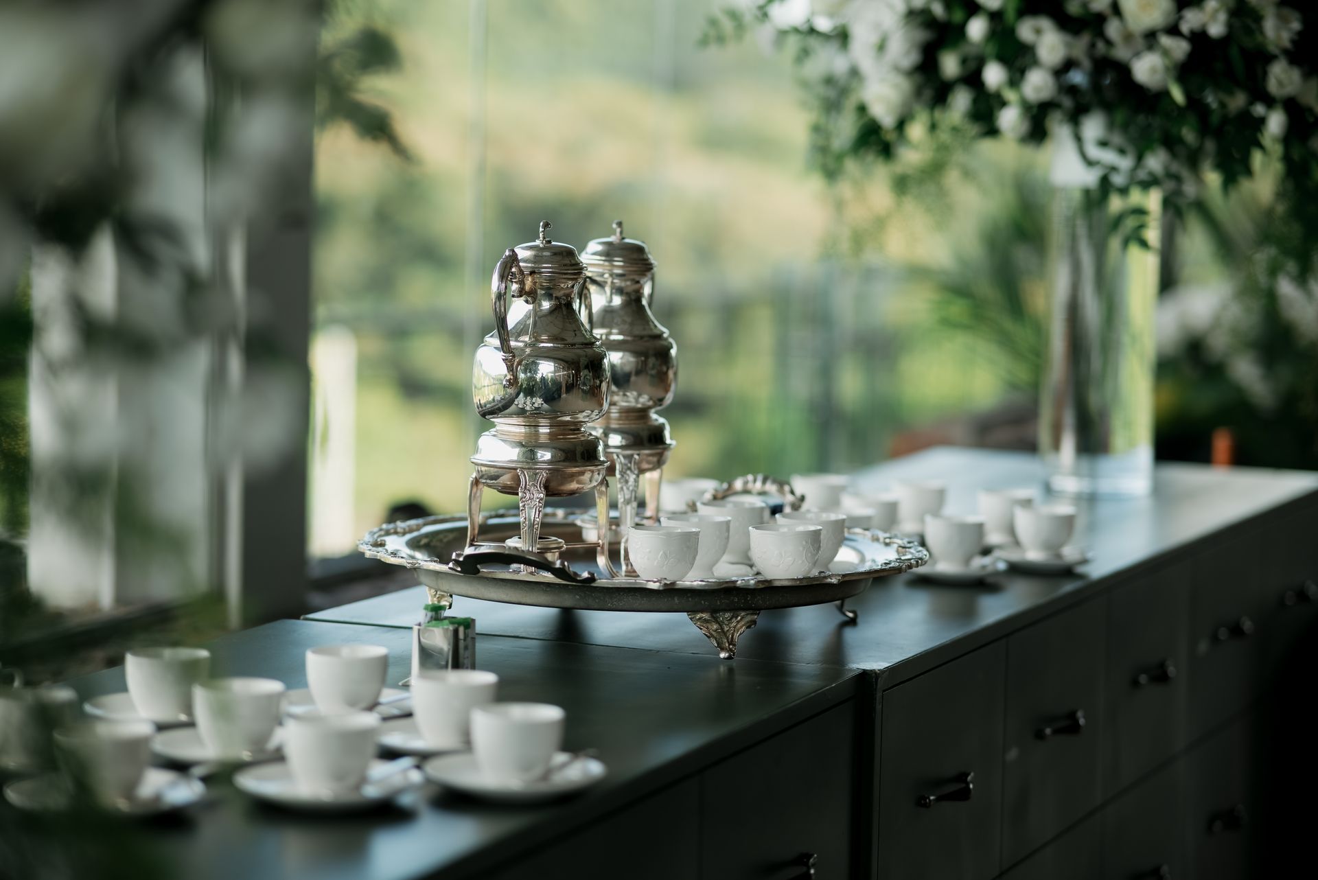 Elegant tea service setup