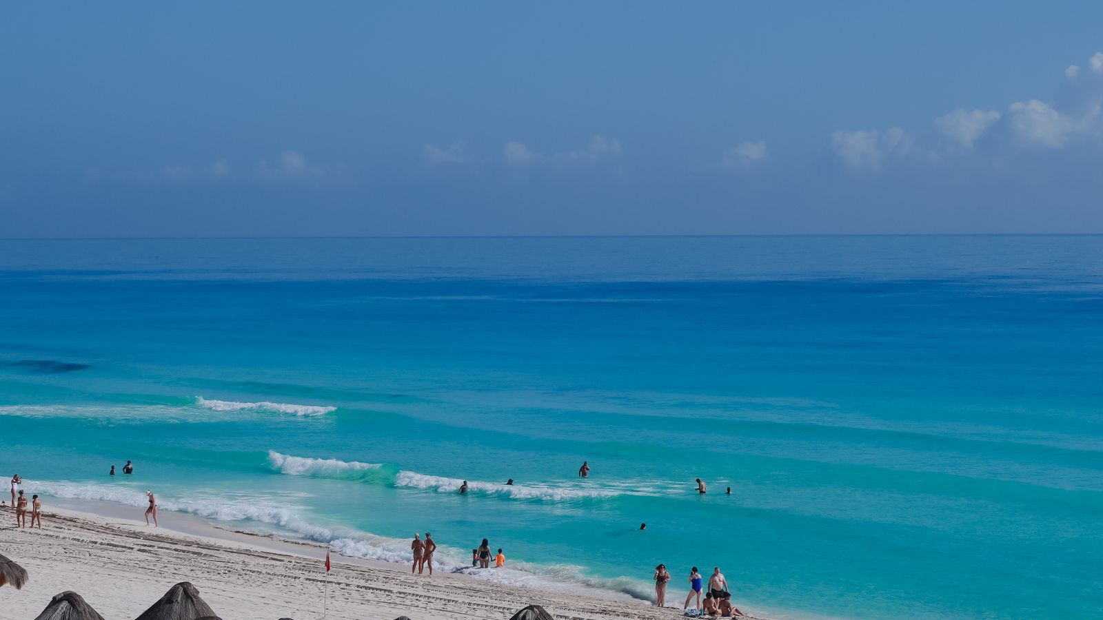 Praia de Cancún, no México.