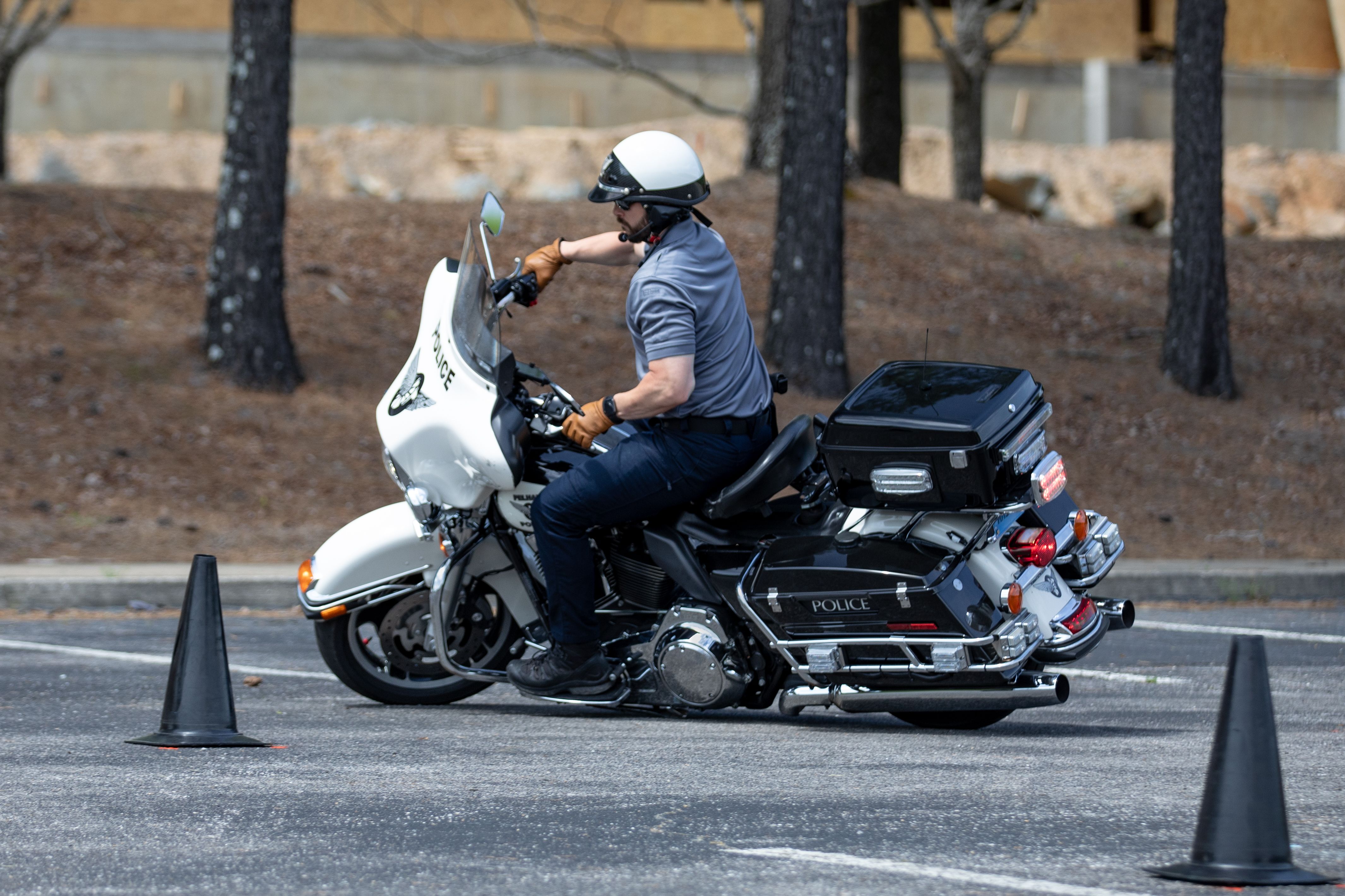 Police Officer Practicing Motorcycle Maneuvers · Free Stock Photo