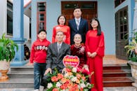 Family Gathering in Traditional Vietnamese Attire