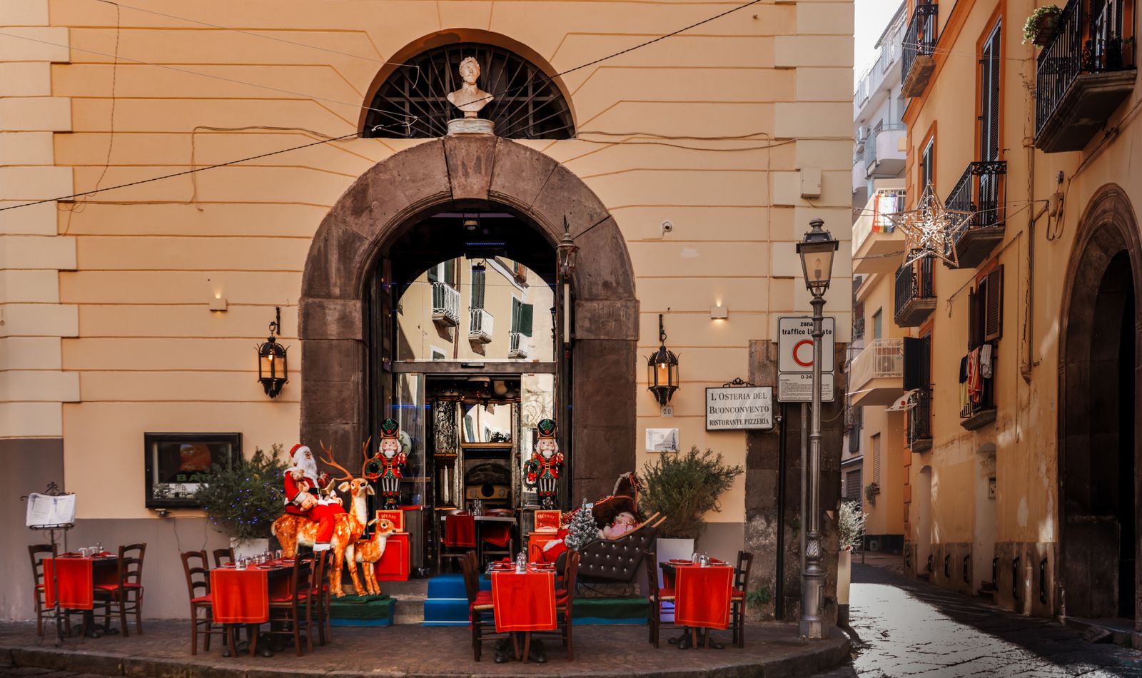 December turns this one street into Naples' most crowded and most charming block.