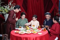 Traditional Vietnamese Family Dining Celebration