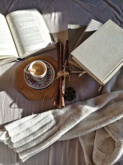 Free Books on Brown Wooden Table Stock Photo