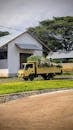 Yellow Truck Carrying Vegetation in South Kalimantan