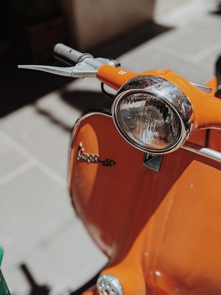 Orange Motorcycle On Gray Concrete Road