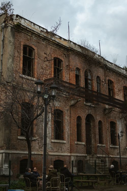 Free A weathered and historic building with a rustic facade in Istanbul, Turkey. Stock Photo